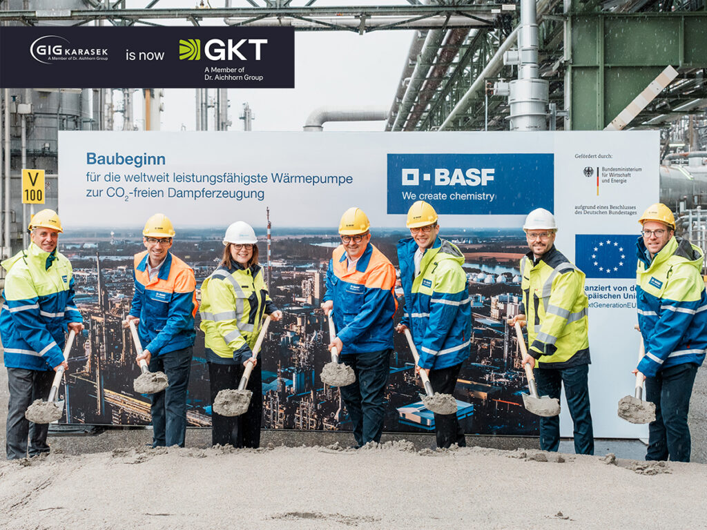 Spatenstich bei BASF in Ludwigshafen: Baubeginn für eine der weltweit leistungsstärksten industriellen Großwärmepumpen – GIG Karasek als EPC-Partner an Bord