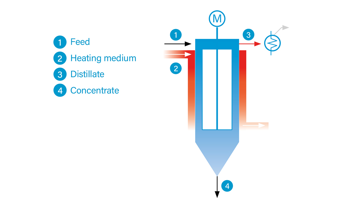 Operating principle of a thin-film dryer